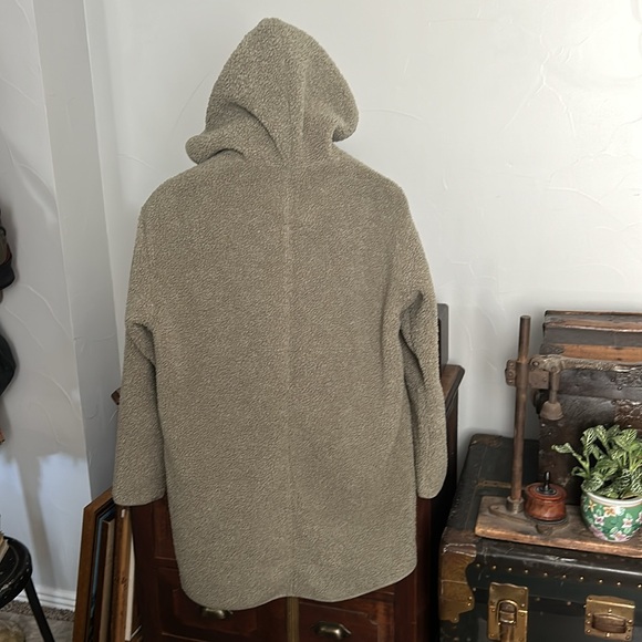 JOIE Oversized Open Front Green Sherpa Cardigan Teddy Coat - Picture 5 of 8